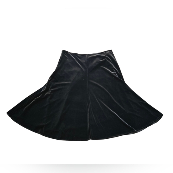 Soft Works Dresses & Skirts - Vintage Y2K Soft Works Black Velvet A-Line Skirt L Canada Made Goth Witchy